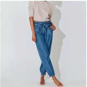 Cleobella Rena Blue Denim Jogger Jeans Size Small ( No Toe Belt )